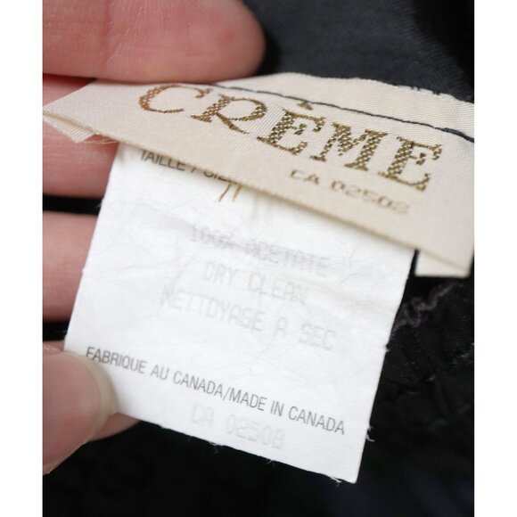 Vintage 90s Black Satin Pencil Skirt w/ Sheer Chiffon Overlay, Women's XS Work - Picture 8 of 8